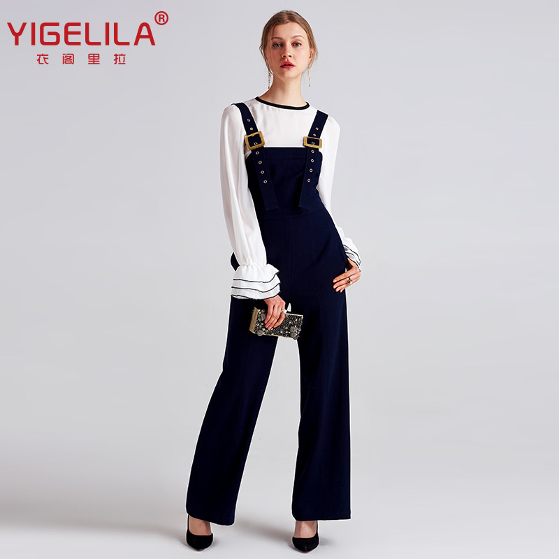 YIGELILA autumn new pants sexy backless slim casual pants fashion suspender pants 5376