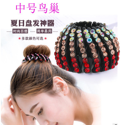 Rizador de pelo mediano cabeza de bola media nueva Nido de Pájaro agarre del pelo Cola de Caballo hebilla tocado flor corsé anillo de pelo accesorios para el cabello pinza de pelo