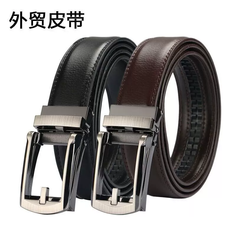 3.1cm外贸二层牛皮反拉扣皮带自动扣皮带男士欧美专用腰带