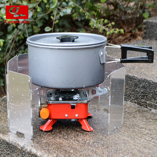 Outdoor stove head windshield stove windshield 9-piece aluminum alloy windshield folding picnic windshield with latch