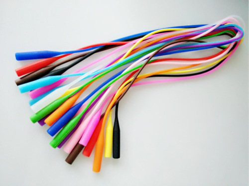 Silicone eyeglass cord, silicone strap, adult and children anti-slip elastic sports silicone eye strap, slim and long style eyeglass leg