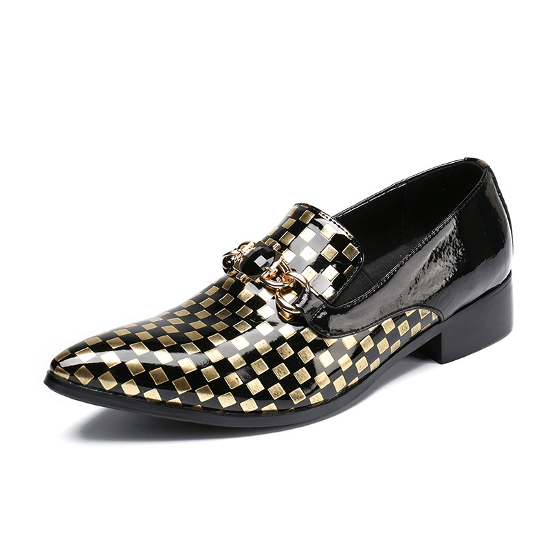 Летние британские деловые повседневные мужские кожаные туфли с острым носком без шнуровки, Яркие Кожаные молодежные модные туфли без шнуровки, корейские свадебные туфли для мужчин