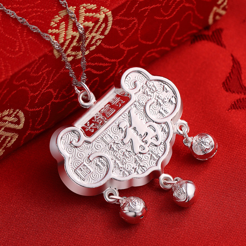 Bloqueo de larga duración Baifu 999 candado de plata de ley para bebés candado de seguridad de plata pura para niños