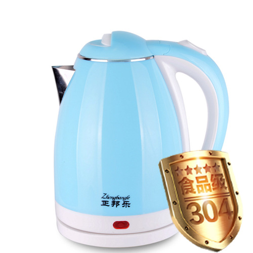 Manufacturer wholesale double-layer anti-scalding thermal insulation electric kettle 304 stainless steel double-layer household LOGO printed kettle
