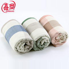 Bulk Pure Cotton Gauze Checkered Face Towel Japanese 100% Cotton Absorbent Non Shedding Face Cloth Gift Towel Customization