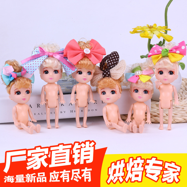12cm Jenny Confused Doll Lillian Barbie Cake Baking Handmade Silk Mesh Flower Bubble Bath Naked Baby Beaded Wedding Dress