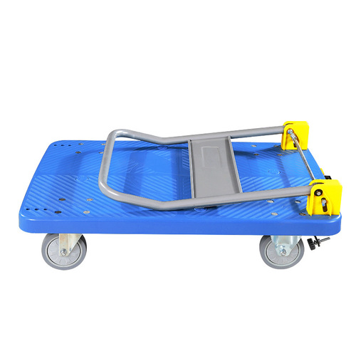 Hand Truck for Loading, Foldable Flatbed Cart, Plastic Hand Truck, Warehouse Moving Dolly, Four-Wheel Hand Truck Manufacturer