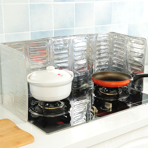 Kitchen supplies gas stove aluminum foil oil baffle, oil-proof aluminum foil cooking insulation, anti-splash oil baffle
