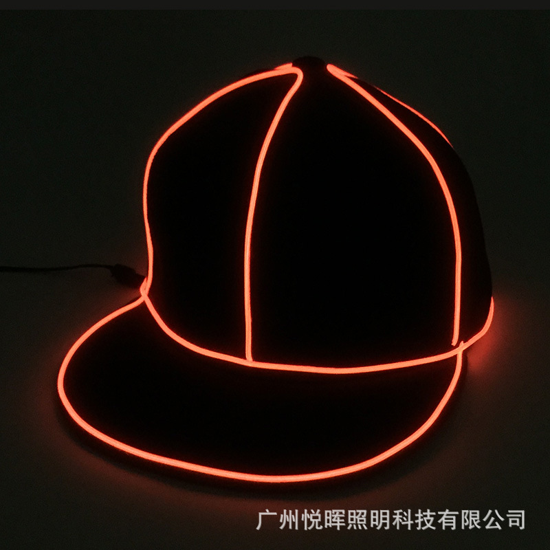 Fábrica nuevo borde plano el casquillo luminoso hombres y mujeres luminoso gorra de béisbol hiphop hip hop moda fluorescente hip hop sombrero