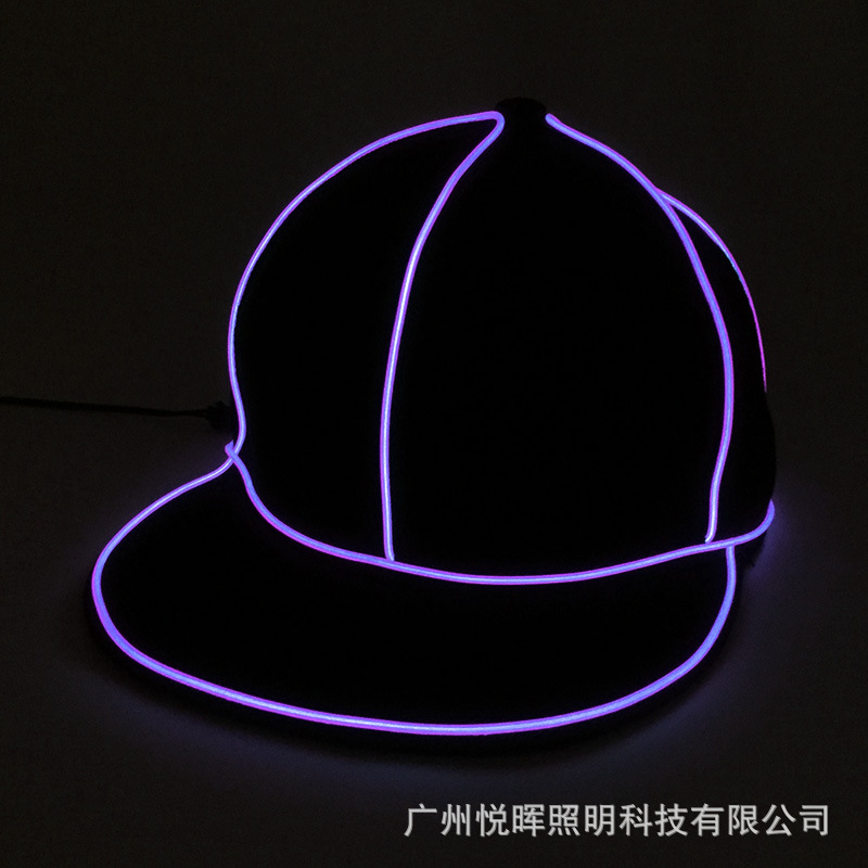Fábrica nuevo borde plano el casquillo luminoso hombres y mujeres luminoso gorra de béisbol hiphop hip hop moda fluorescente hip hop sombrero