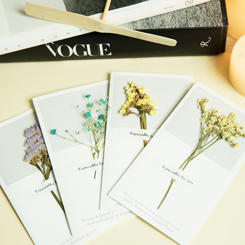 Creative Thank You Card with Fresh and Preserved Flowers, Dried Flowers, Real Flower Card, Gratitude Card, Teacher's Day Card Creative Thank You Card with Fresh and Preserved Flowers, Dried Flowers, Real Flower Card, Gratitude Card, Teacher's Day Card