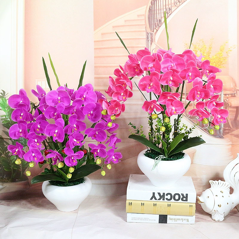 [Имитированное Цветы] Оптовая продажа одного клееного Phalaenopsis европейский стиль искусственный цветок орхидея Phalaenopsis оптовая
