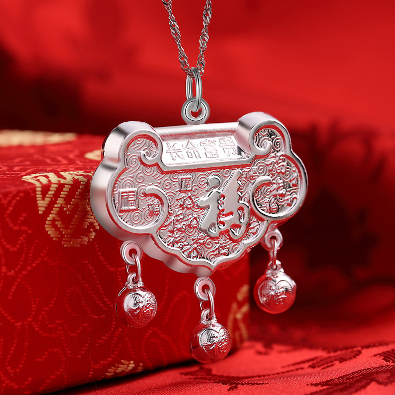 Bloqueo de larga duración Baifu 999 candado de plata de ley para bebés candado de seguridad de plata pura para niños