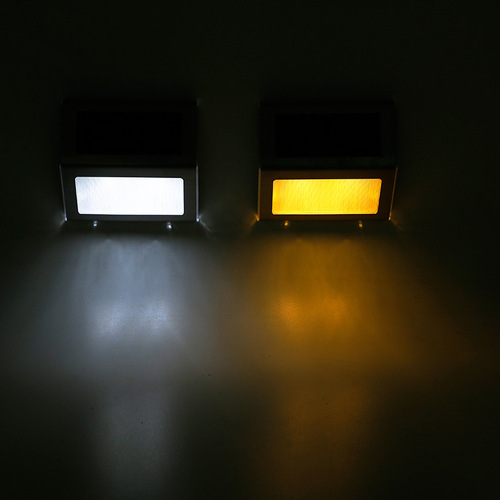 New Solar LED Fence Lamp Wall Lamp Outdoor Stainless Steel Step Stair Lamp Waterproof Courtyard Corridor Lamp