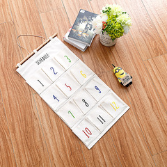 Multi-layer fabric cotton and linen storage bag weekly eight pocket home dormitory wardrobe sundry wall hanging storage bag hanging bag