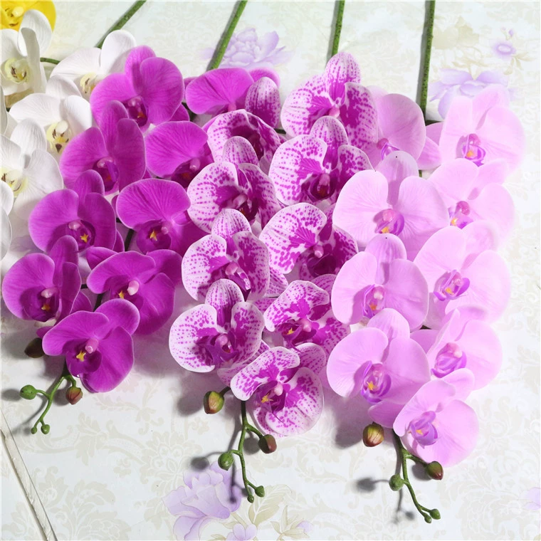 [Имитированное Цветы] Оптовая продажа одного клееного Phalaenopsis европейский стиль искусственный цветок орхидея Phalaenopsis оптовая