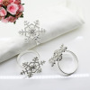 Silver paper napkins, accessory, wholesale, 55mm, with snowflakes