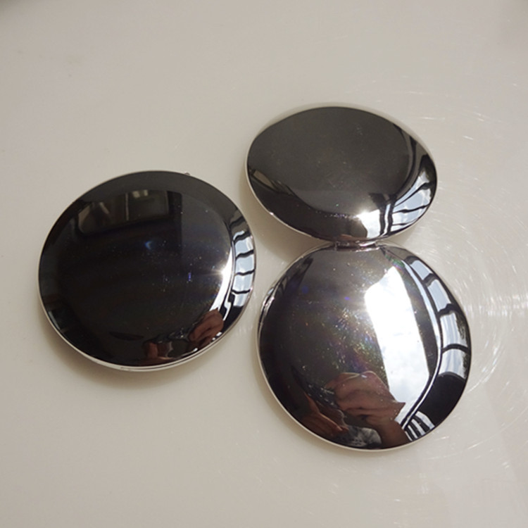 Folding Compact Makeup Mirror, UV Electroplated Plastic, Double-Sided 6.5 cm, 36 g