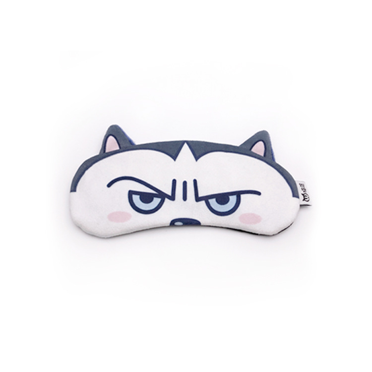 En stock nueva fábrica pin máscara de ojo siesta máscara de ojo de dibujos animados gato frío comprimir caliente doble uso sombreado sueño máscara de ojo