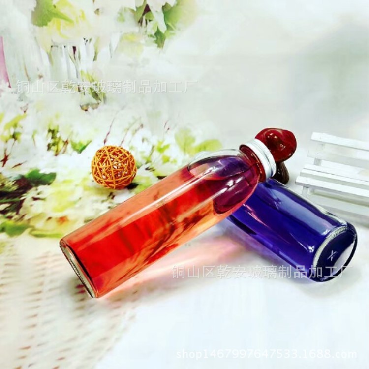 厂家批发销售400ml铝盖圆泡茶瓶饮料瓶果汁瓶