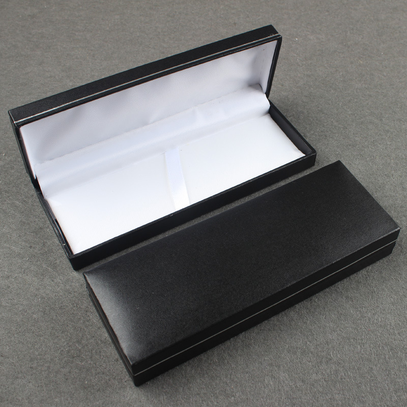 仿PU翻盖笔盒 钢笔盒现货黑色包装盒子长方形礼品礼物盒热销