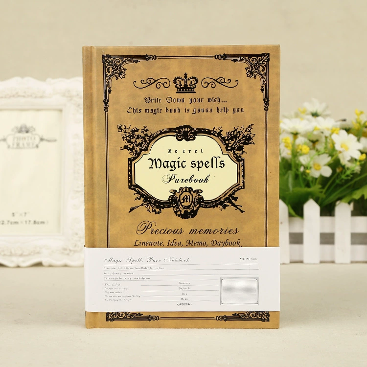 Retro magic notebook, A5 hardcover, thick vintage design, birthday gift