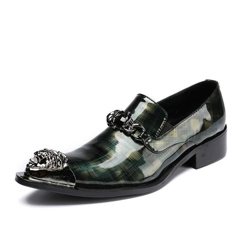 Цельная деловая повседневная мужская обувь из воловьей кожи, внешняя торговля, железный Носок, Корейская версия, туфли без шнуровки, британская мужская обувь