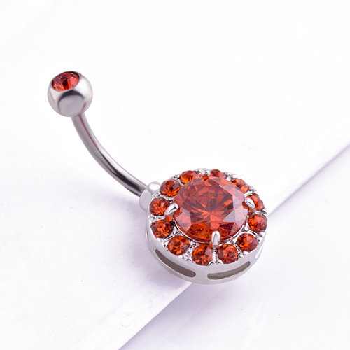 New high quality factory direct sales disc zircon belly button button Amazon hot selling belly button nail wholesale