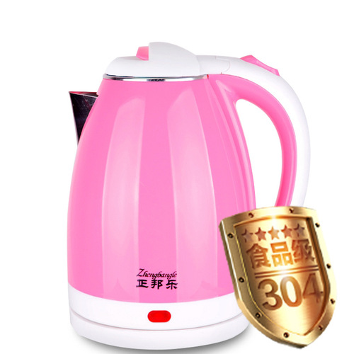 Manufacturer wholesale double-layer anti-scalding thermal insulation electric kettle 304 stainless steel double-layer household LOGO printed kettle