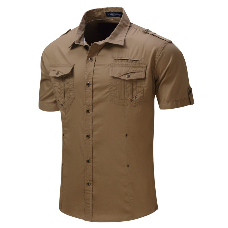 European and American Foreign Trade Men's Short-sleeved Shirt Military Wind Military Outdoor Military Wind Shirt Amazon 5589