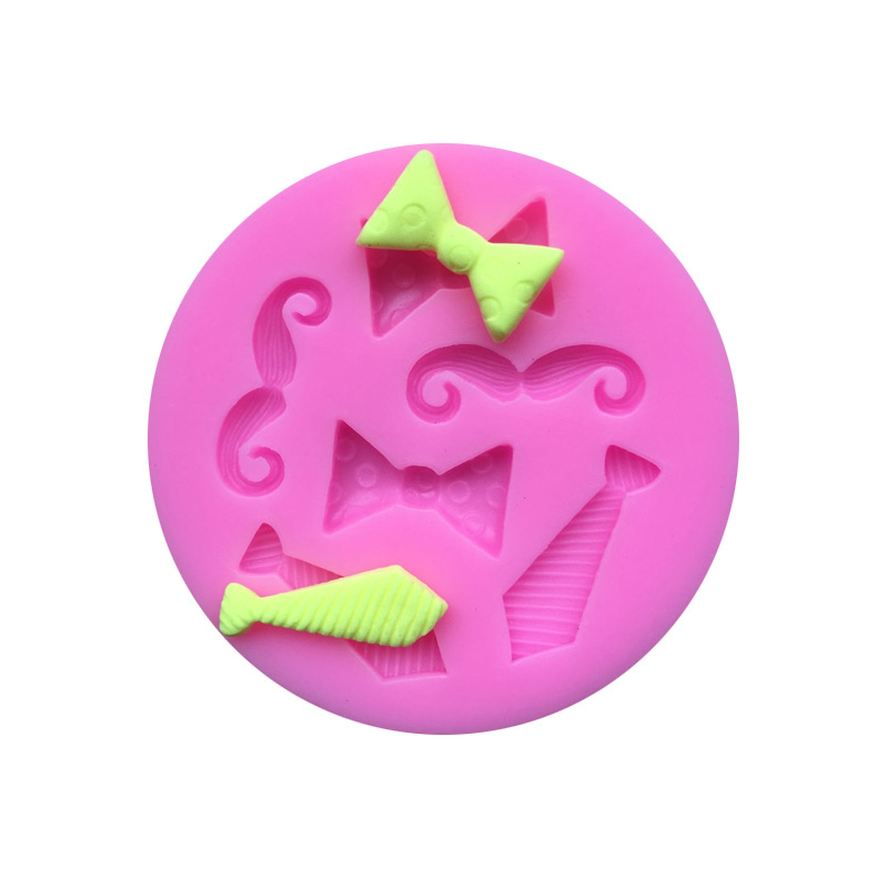 滴胶粘土手工制作 男士领带领结胡须硅胶翻糖蛋糕模烘培装饰工具