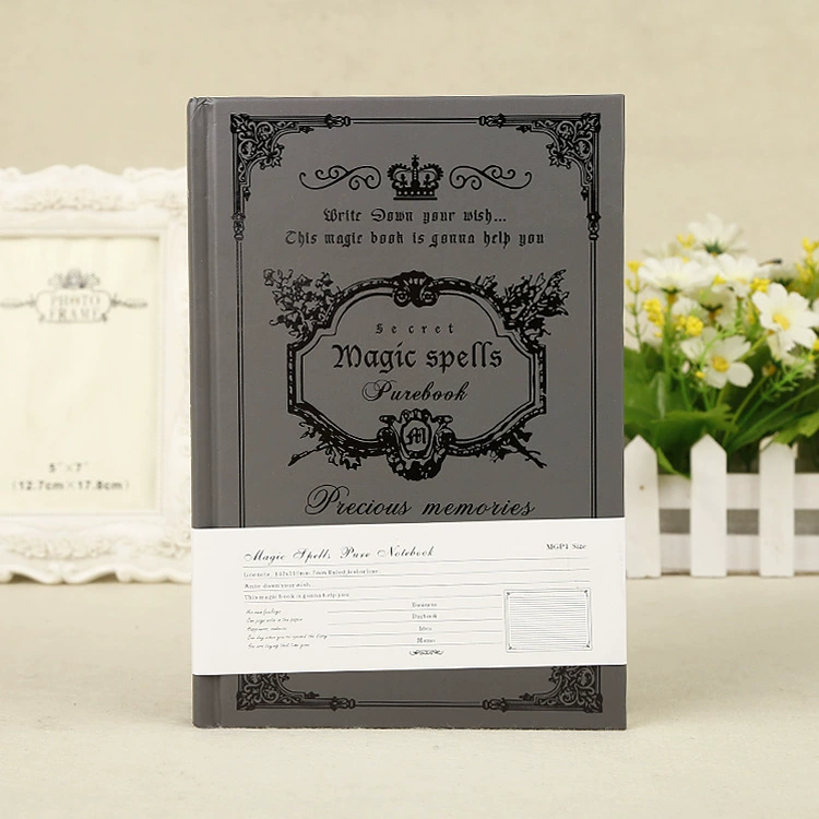 Retro magic notebook, A5 hardcover, thick vintage design, birthday gift