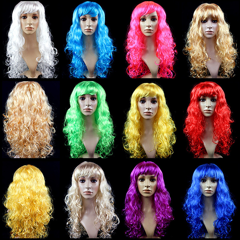 1Halloween Masquerade Party Performance Photography Supplies Big Wave Wig Hair Set Curly Hair Long Curly Hair
