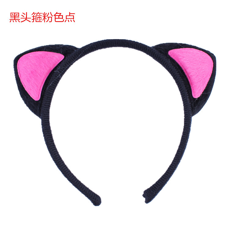 1 61 rendimiento diadema animal de dibujos animados de peluche tocado diadema conejo gato vaca Tigre ovejas Orejas de conejo