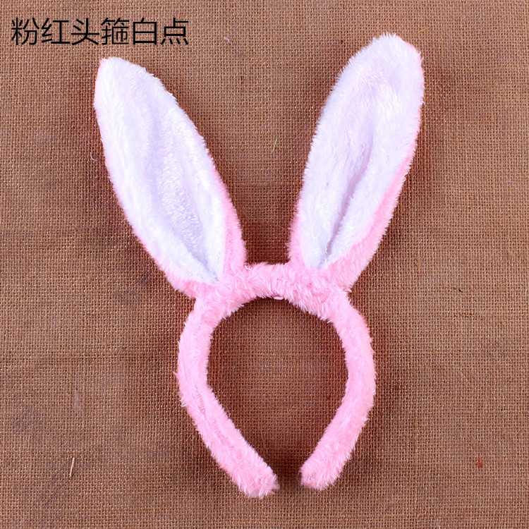 Rendimiento de dibujos animados animal tocado pequeño conejo blanco oído tocado diadema conejo oreja conejito chica