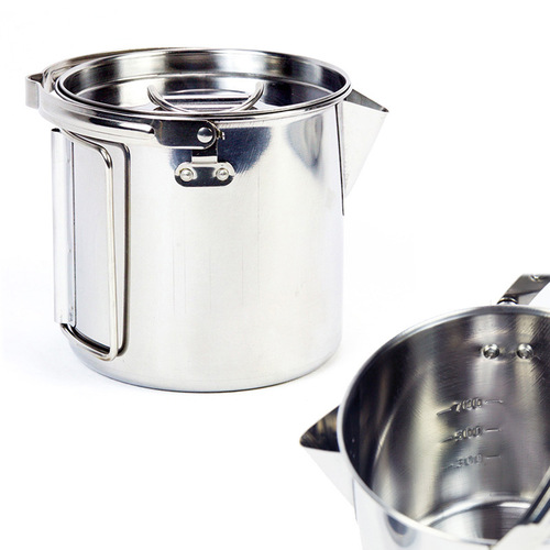 Outdoor stainless steel kettle 1.2L mountaineering camping teapot portable hanging pot cooker coffee pot picnic pot wholesale