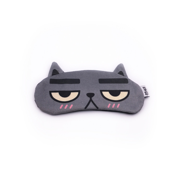 En stock nueva fábrica pin máscara de ojo siesta máscara de ojo de dibujos animados gato frío comprimir caliente doble uso sombreado sueño máscara de ojo