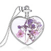 Pendant heart shaped, crystal, plant lamp, sample, necklace, purple starry sky, Korean style