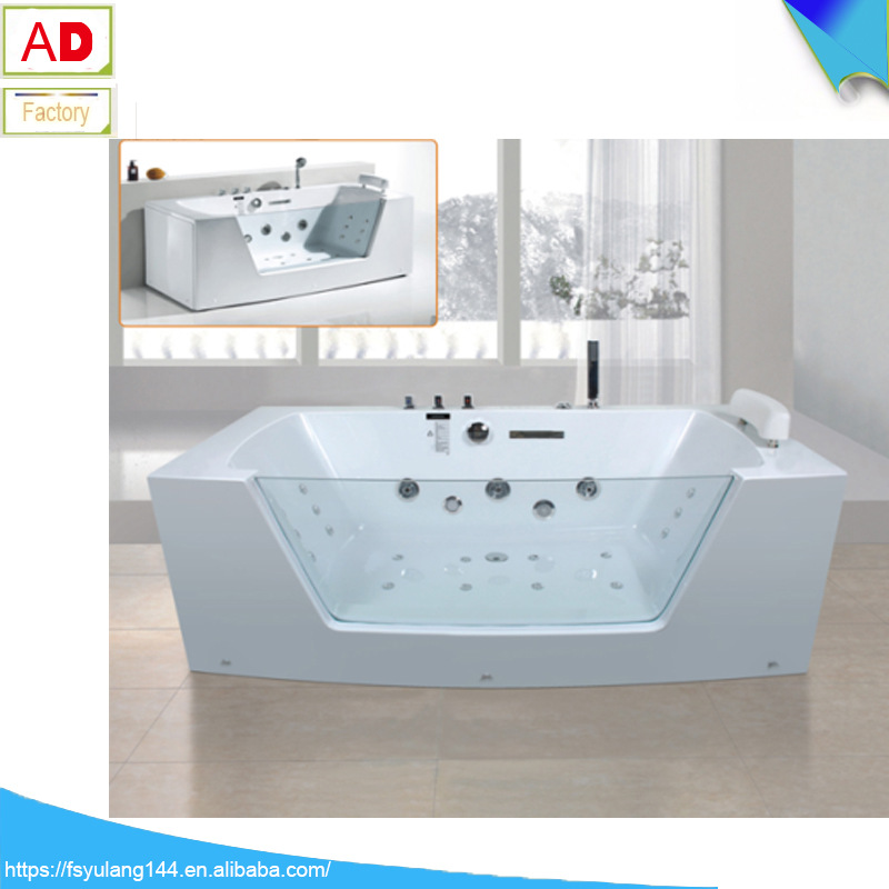 Andy Bathroom Single-sided Glass Jacuzzi Large Size Ultra Wide Tub Deepened Surfing Home Bathtub