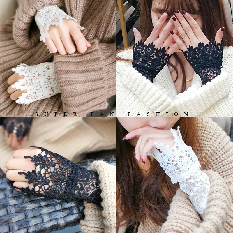 Lazy Person's Magic Tool: Fake Sleeves, Beautiful Goddess Lace Hollow Fake Cuffs, Artistic and Fresh Crochet Decorative Fake Sleeves Lazy Person's Magic Tool: Fake Sleeves, Beautiful Goddess Lace Hollow Fake Cuffs, Artistic and Fresh Crochet Decorative Fake Sleeves