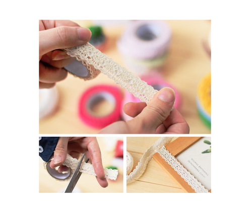 Manufacturer hot selling fabric lace cotton double-sided tape photo frame photo wall ornaments decoration DIY handmade