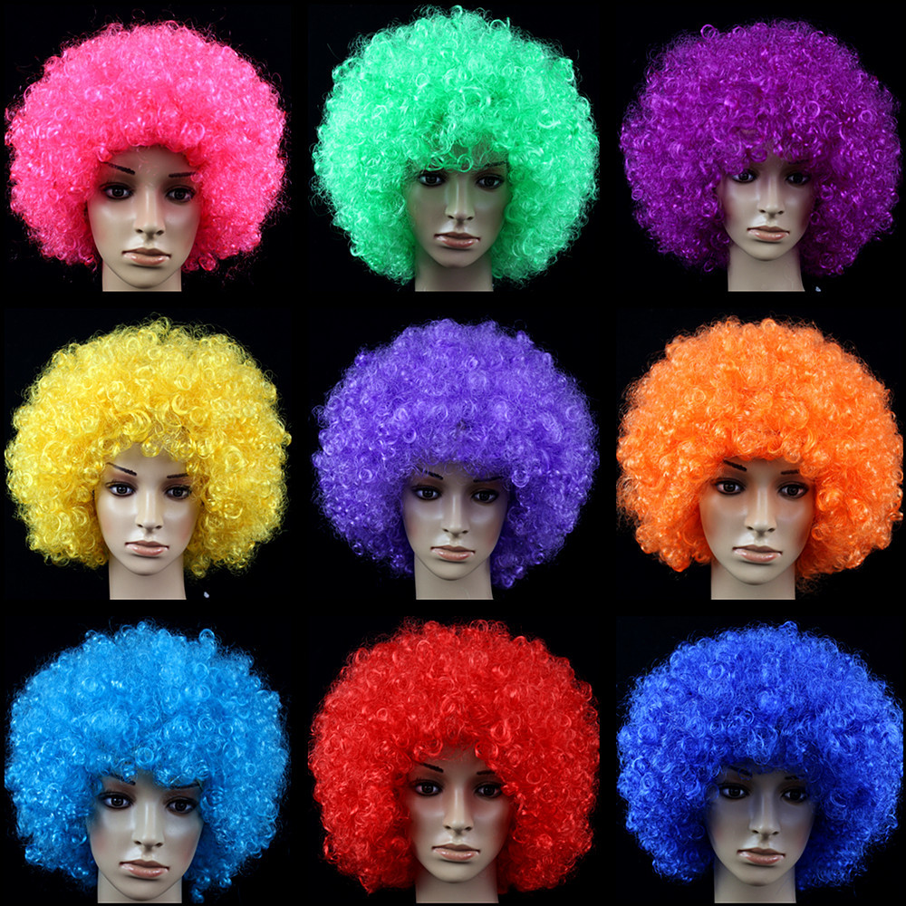 Peluca de pelo rizado redondo más tamaño peluca grande explosión cabeza peluca ventilador pelo