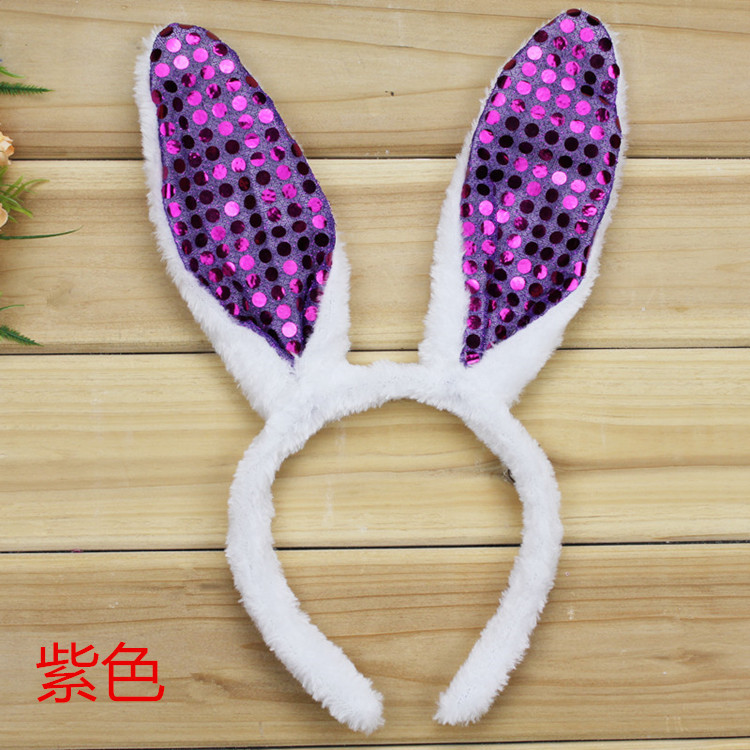 Rendimiento de dibujos animados animal tocado pequeño conejo blanco oído tocado diadema conejo oreja conejito chica