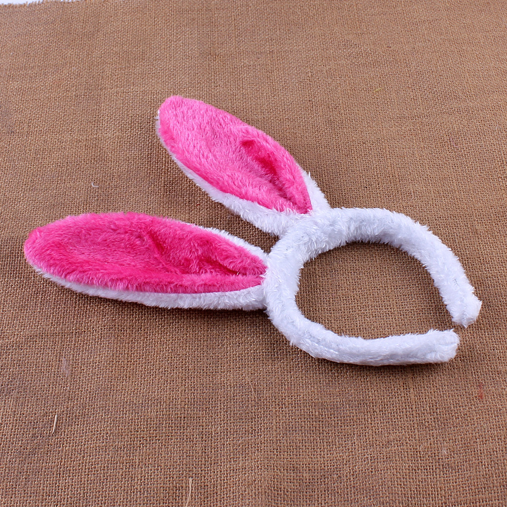 Rendimiento de dibujos animados animal tocado pequeño conejo blanco oído tocado diadema conejo oreja conejito chica