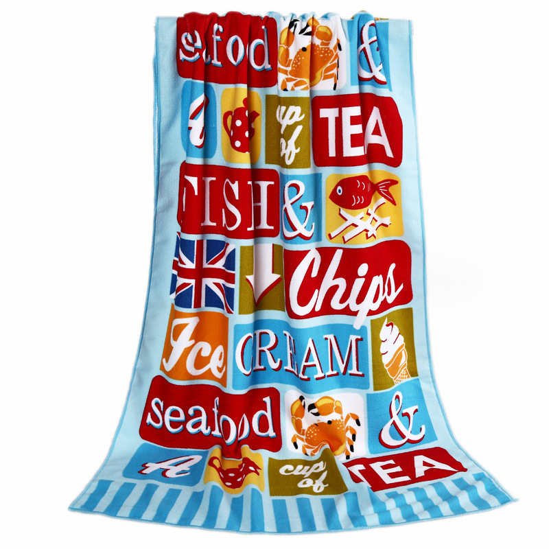 Toalla de Playa de Microfibra, Secado Rápido, Doble Cara, con Estampado