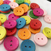 Wholesale supply of wooden circle buttons, colored bowl -shaped dotted lines of wood buckle cartoon clothing auxiliary materials