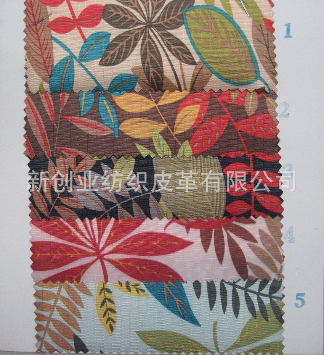 格子PVC印树叶花布箱包布鞋材玩具布料软胶布料工艺品植物花面料