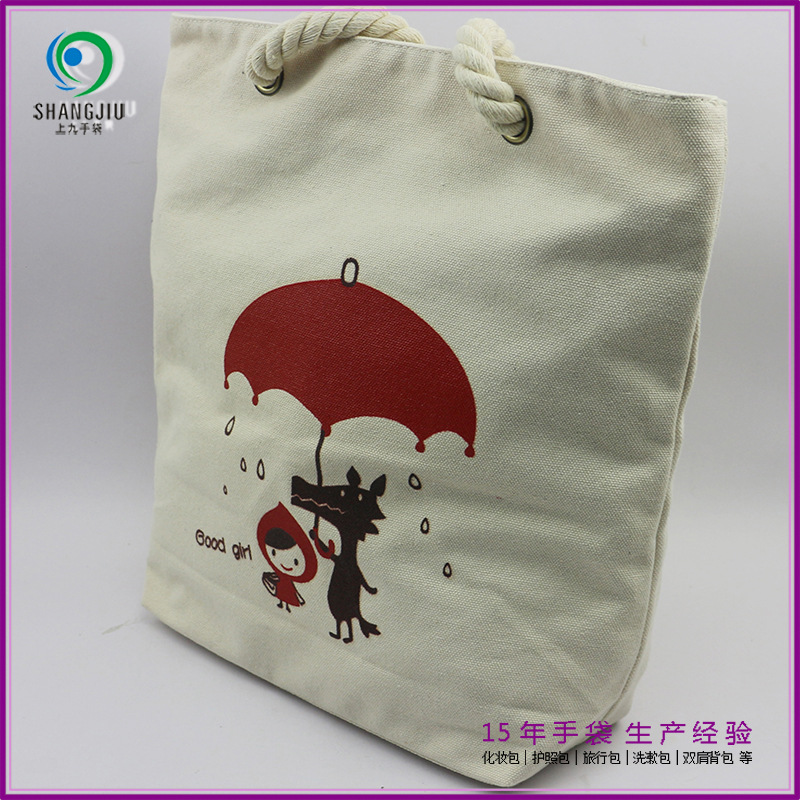 工厂创意帆布手提包 清新学院风单肩包 休闲帆布购物袋