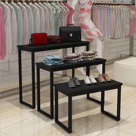 服装店展示流水台花店展示架高低桌展示台组合服装桌子收纳鞋柜