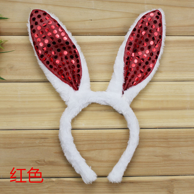 Rendimiento de dibujos animados animal tocado pequeño conejo blanco oído tocado diadema conejo oreja conejito chica